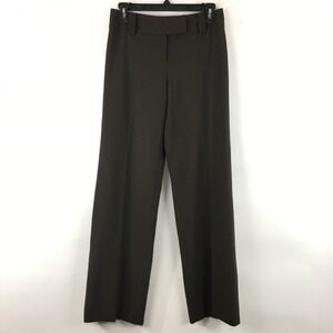 LOFT Womens Size 0 Brown Wool Blend Trouser Pants Tailored Career Straight Leg